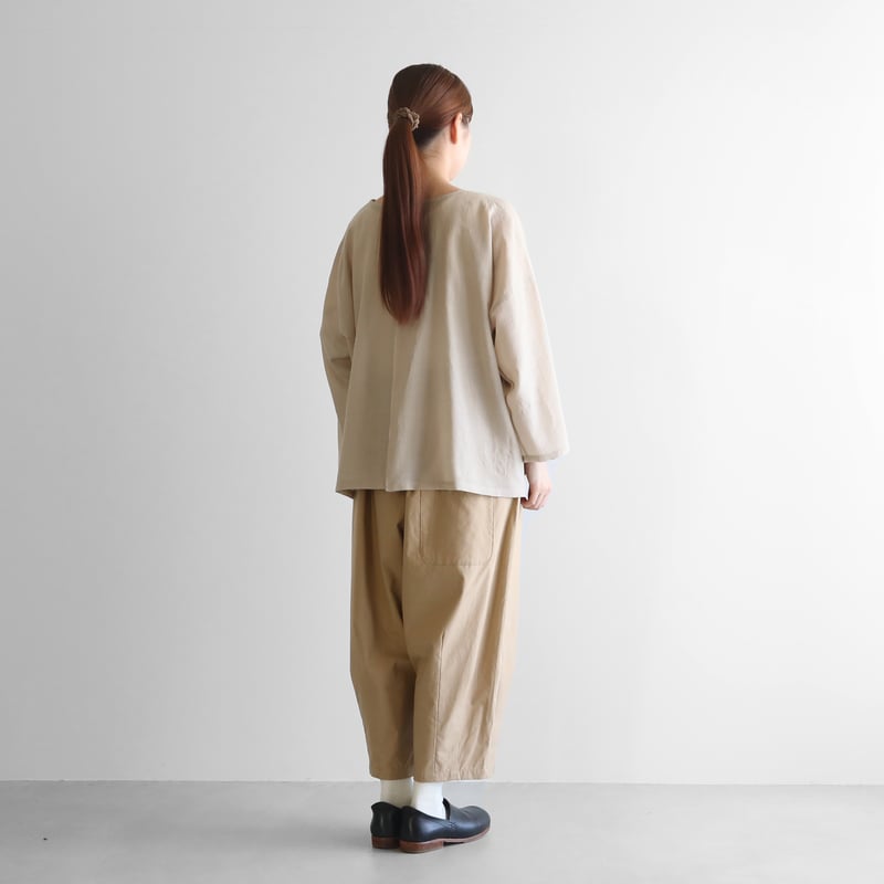 ウォッシャブルウールワイドプルオーバー（グレージュ）【レディス