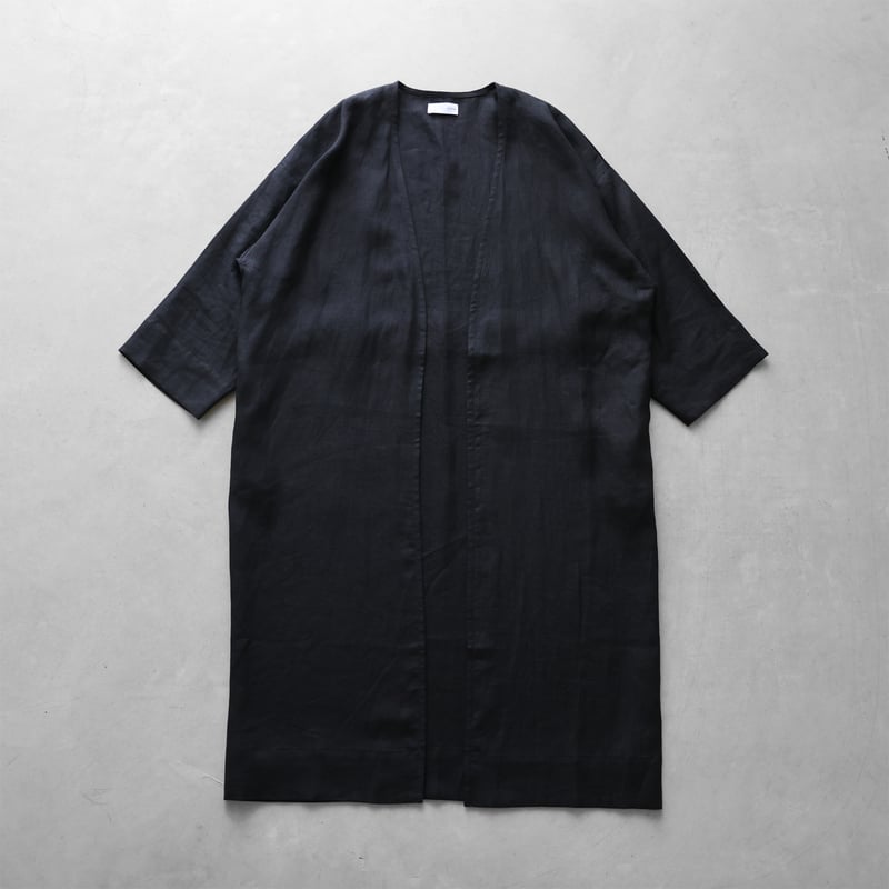 シャトルリネンコーディガン（ブラック）【ユニセックス】703 | HUIS