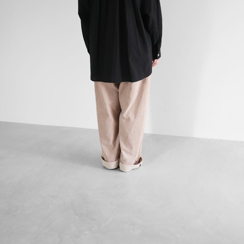 シャトルコーデュロイワイドストレートワークパンツ(太畝・ピンク