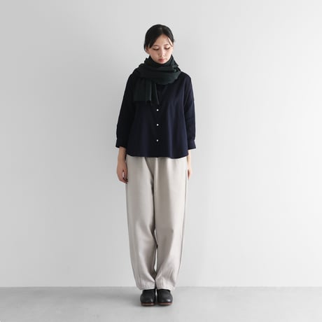 ウォッシャブルウールストール（ダークグリーン）S103