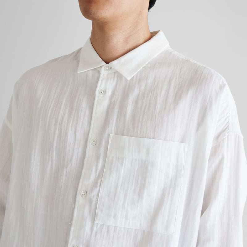 シャトルダブルガーゼオーバーシャツL（白）【ユニセックス】018L