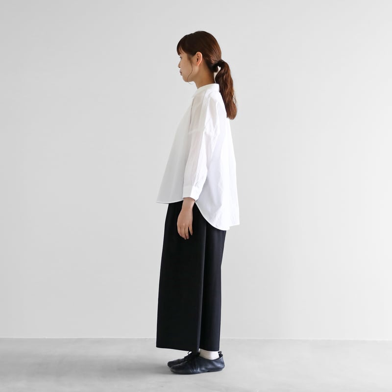 8分袖コードレーンワイドブラウス（白）【レディス】U108 | HUIS