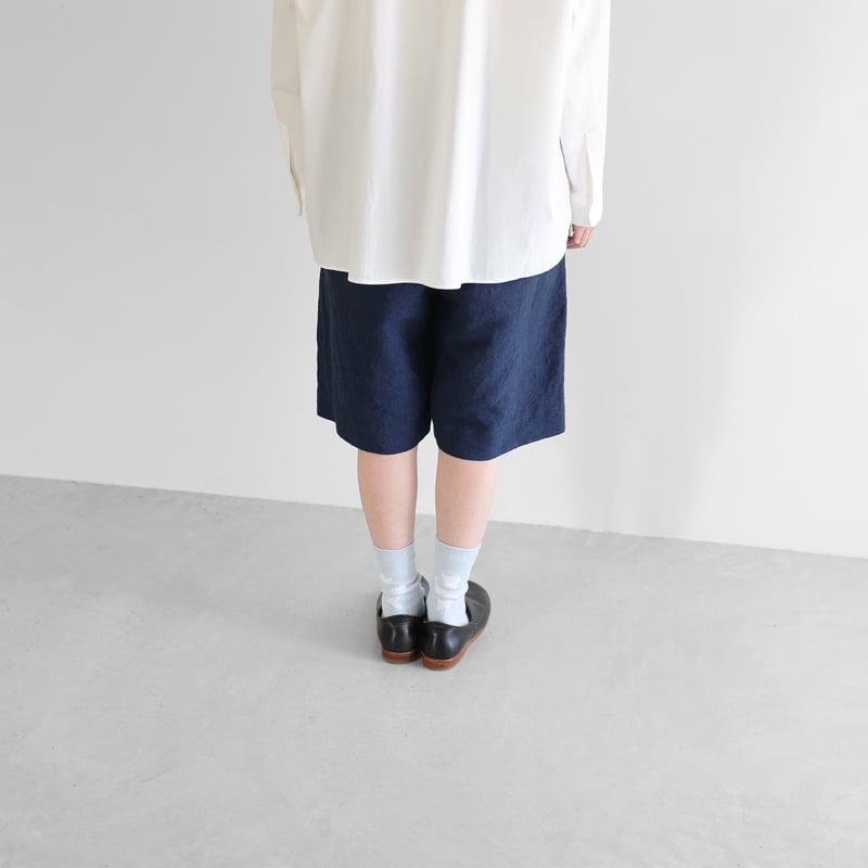 バンブーリネン2wayショートパンツ(ネイビー)【ユニセックス バンブーリネン2wayショートパンツ(ネイビー)【ユニセックス