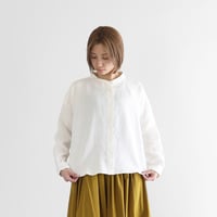 オールドレピアリネンワイドブラウス（白）【レディス】U102