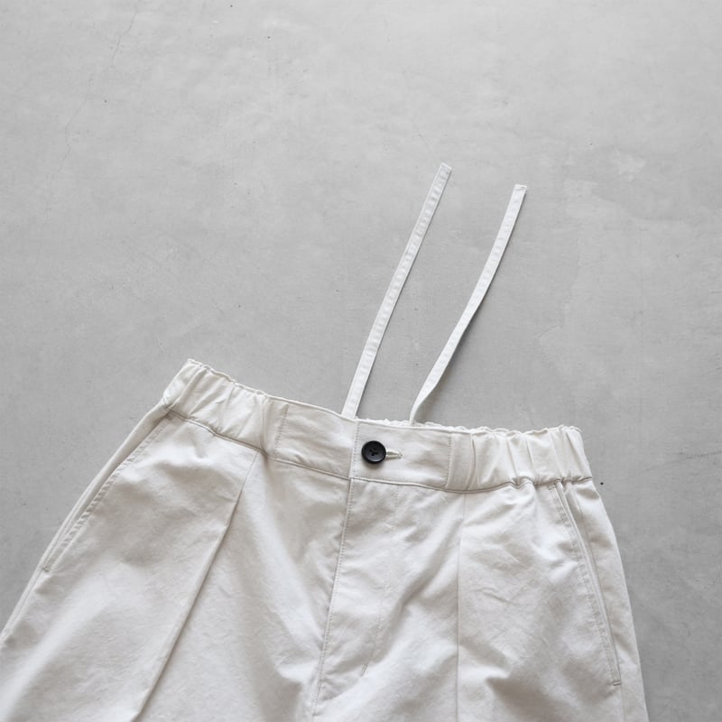 先染めバフクロスセミワイドパンツ（オフホワイト）【ユニセックス