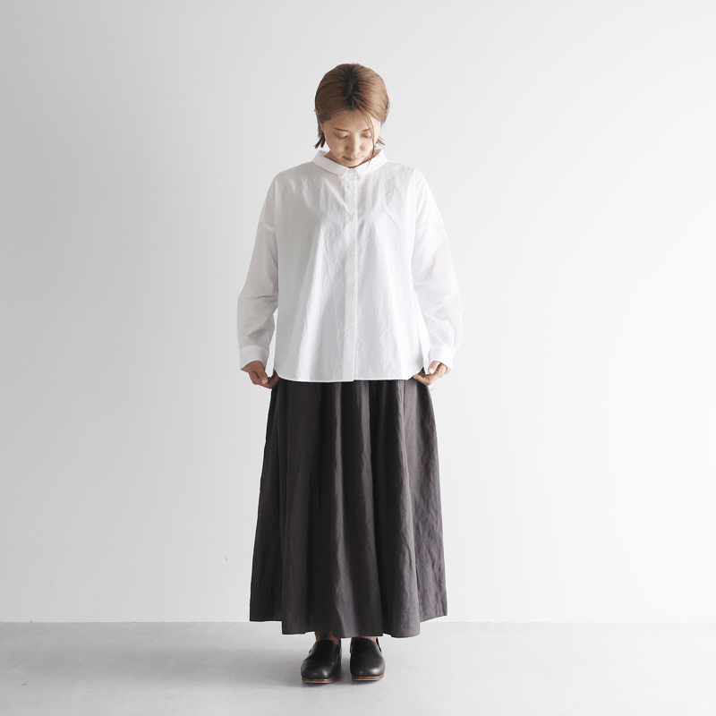 コードレーンワイドブラウスL（白）【レディス】U102L | HUIS onlinestore