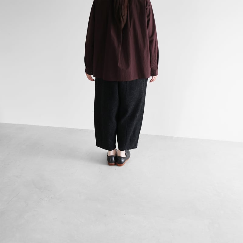 HUIS×尾州”縮絨リネンウールバルーンパンツ（ブラック）【ユニセックス