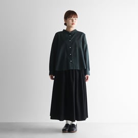 やわらかコットンロングスカート（ブラック）【レディス】U402を