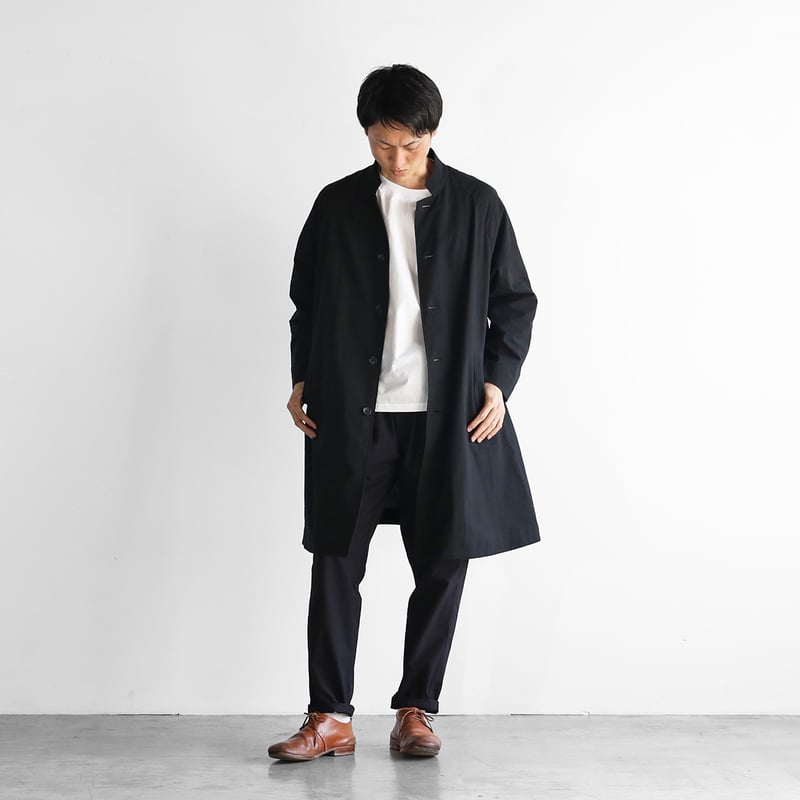 やわらかシーチングコットンアトリエコート（ブラック）【ユニセックス