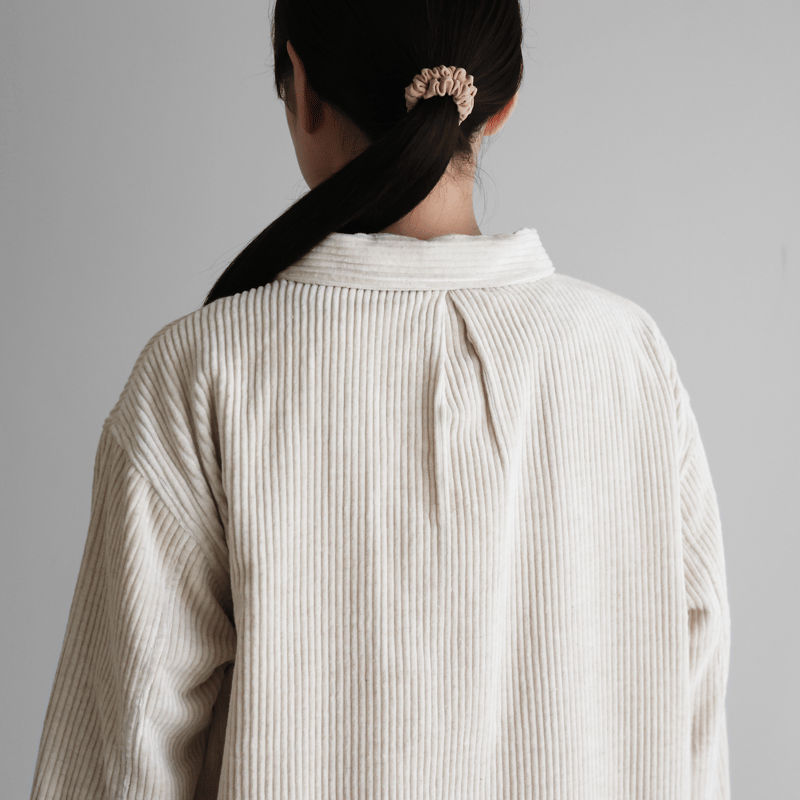 綿麻コーデュロイロングシャツ（太畝・きなり）【ユニセックス】012