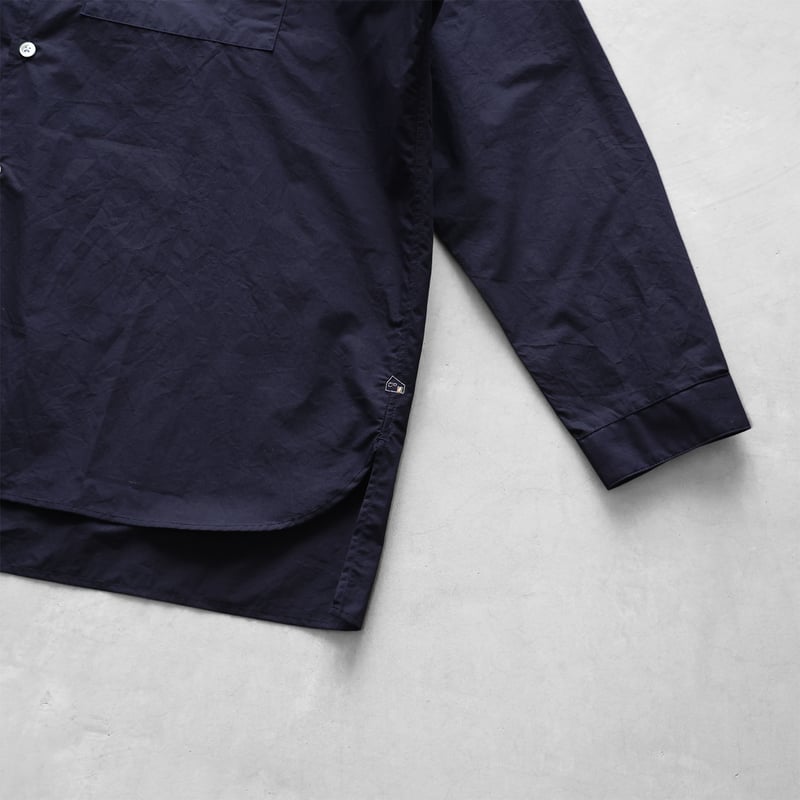 ばちばちタイプライタークロスバンドカラーオーバーシャツL（ダーク