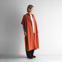 オーガニックコットンショートスリーブロングシャツ（テラコッタ）【ユニセックス】014