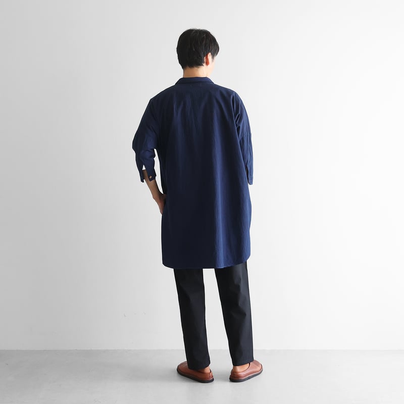 HUIS×sayu 本藍染めコットンロングシャツ【ユニセックス】004 | HUIS
