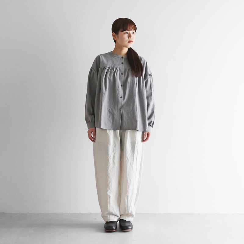 バンブーリネンワイドパンツ（オフホワイト）【ユニセックス】504