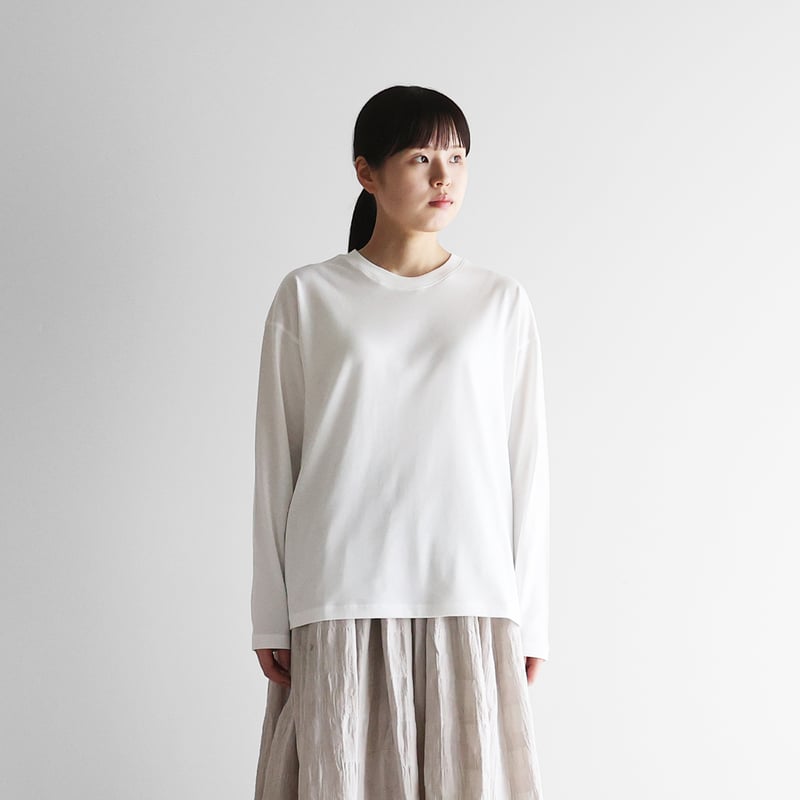 HUIS in house］SUVIN COTTONカットソー（ホワイト）【ユニセックス】C