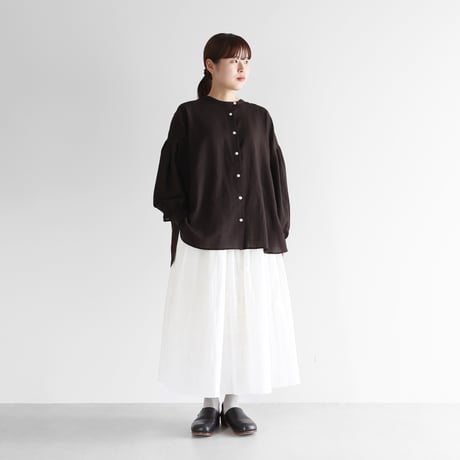 柄二重織シャトルジャガードロングスカート（ホワイト）【レディス】U402