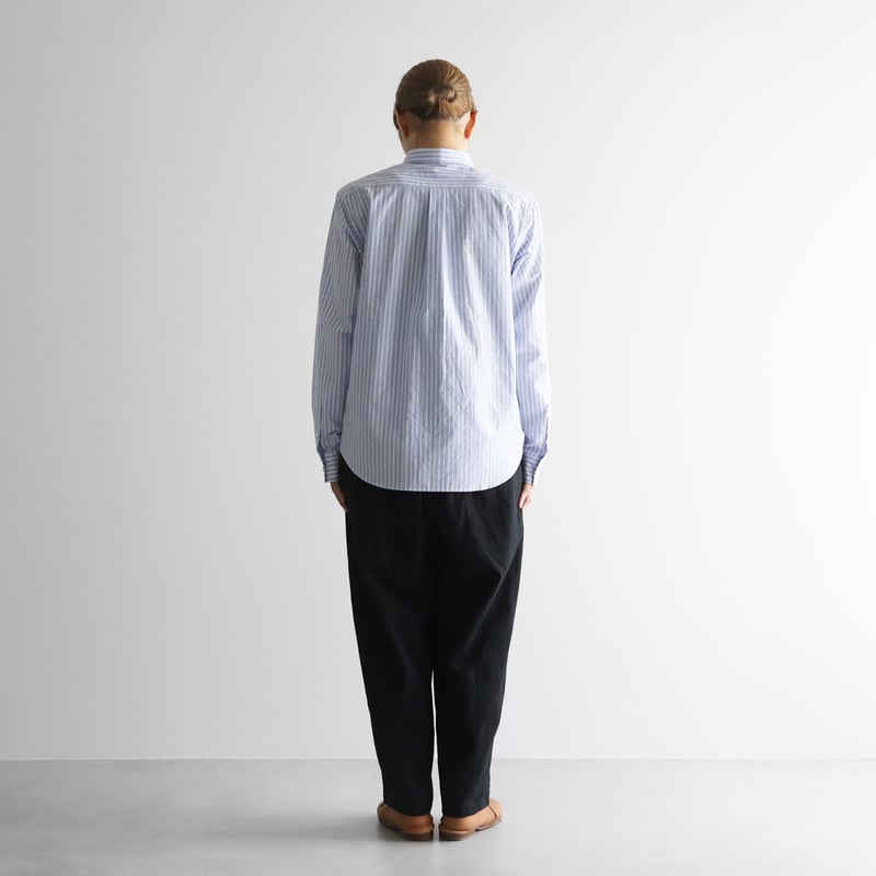 オーガニックコットンシャツ（ラベンダーストライプ）【ユニセックス  