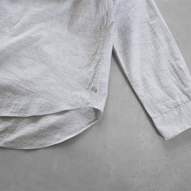 コードレーンワイドブラウスL(トップ糸グレーストライプ）【レディス