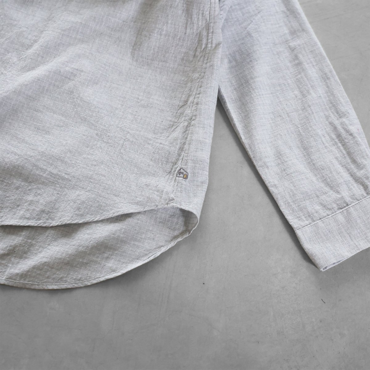 コードレーンワイドブラウスL(トップ糸グレーストライプ）【レディス