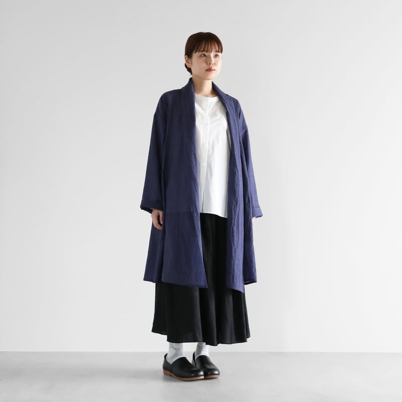 ウォッシャブルウールロングカーディガン（ネイビー）【ユニセックス