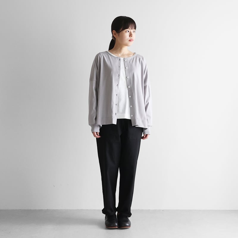 HUIS in house］SUVIN COTTONカーディガン（シルバーグレー）【レディス