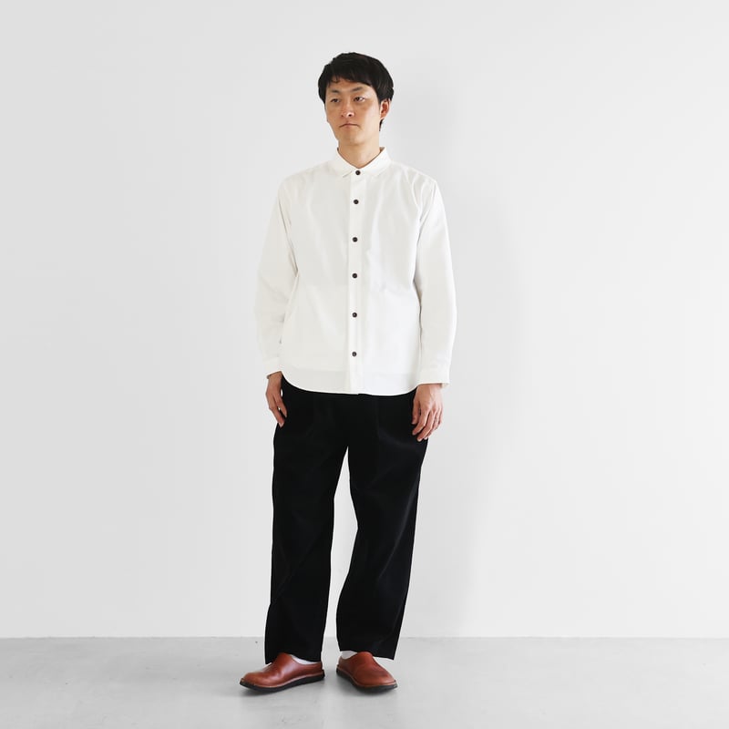 シャトルコーデュロイワイドパンツ（細畝・ブラック）【ユニ