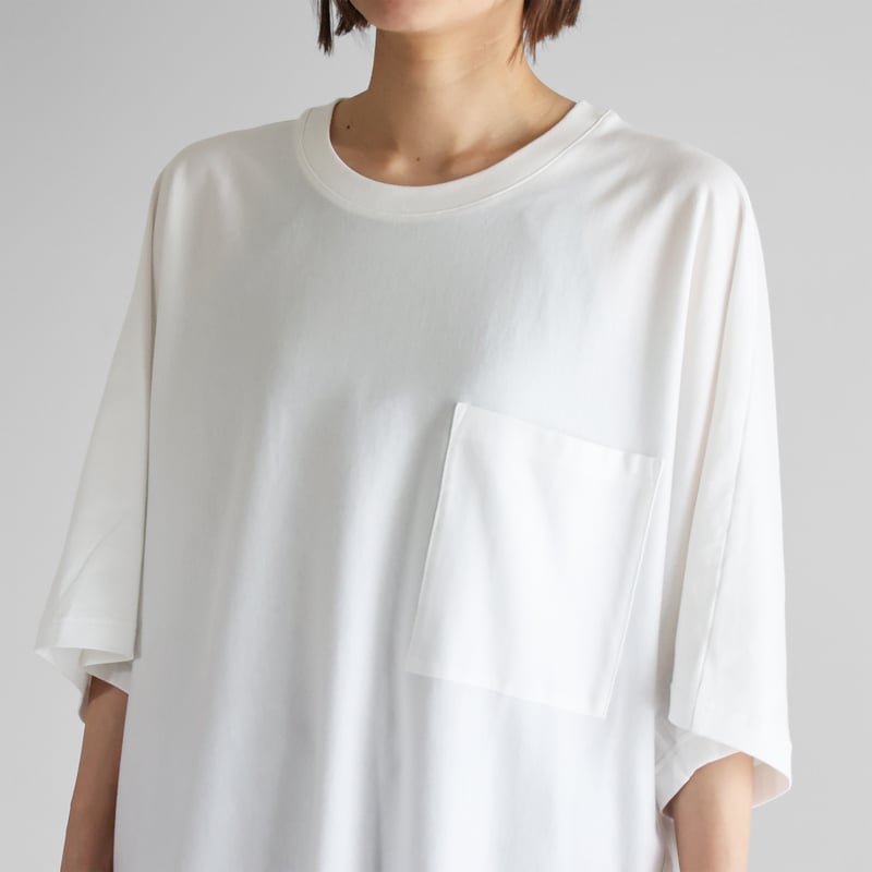 HUIS in house］SUVIN COTTONシームレスビッグTシャツL（白）【ユニセ