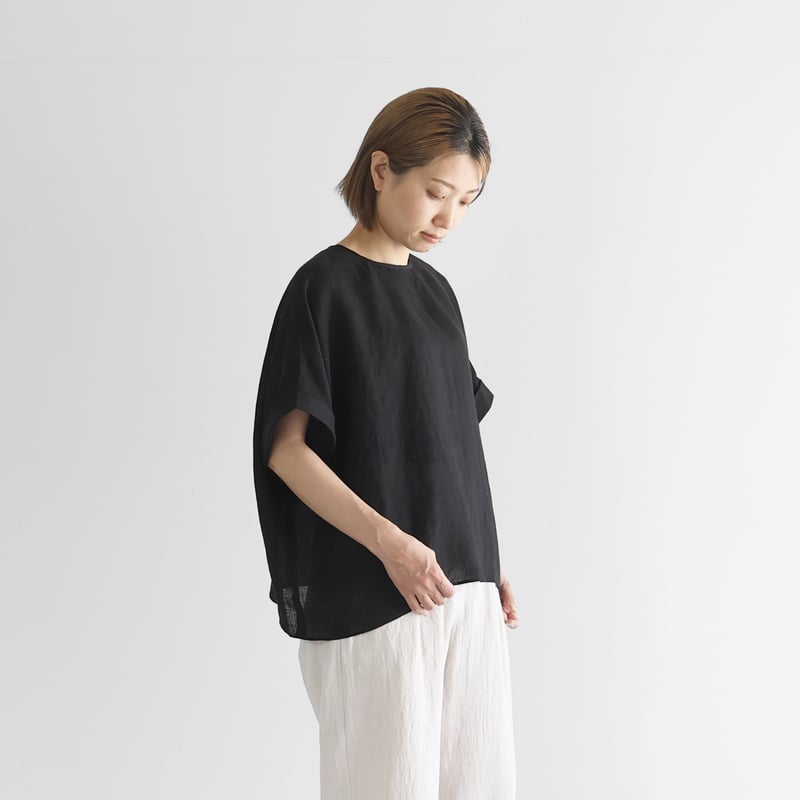 新品◇HUIS ハウス シャトルリネンバッグボタン2way半袖ブラウス HUIS ハウス シャトルリネンバッグボタン2way半袖ブラウス（ライム