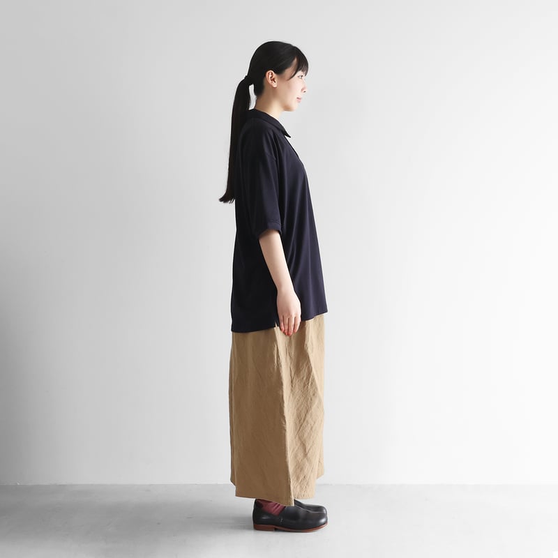 HUIS in house］SUVIN COTTONビッグポロカットソー（ダークネイビー）【