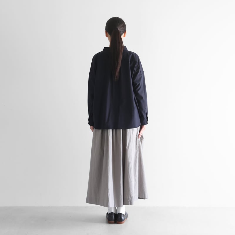 オーガニックコットンビエラポケットギャザーロングスカート