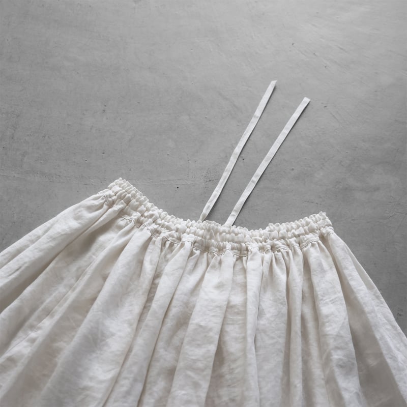 オールドレピアリネンロングスカート（白）【レディス】U402 | HUIS