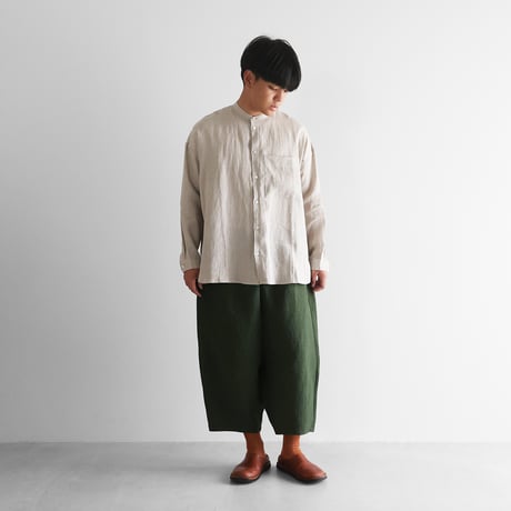 バンブーリネンサルエルバルーンパンツ（エバーグリーン）【ユニセックス】511