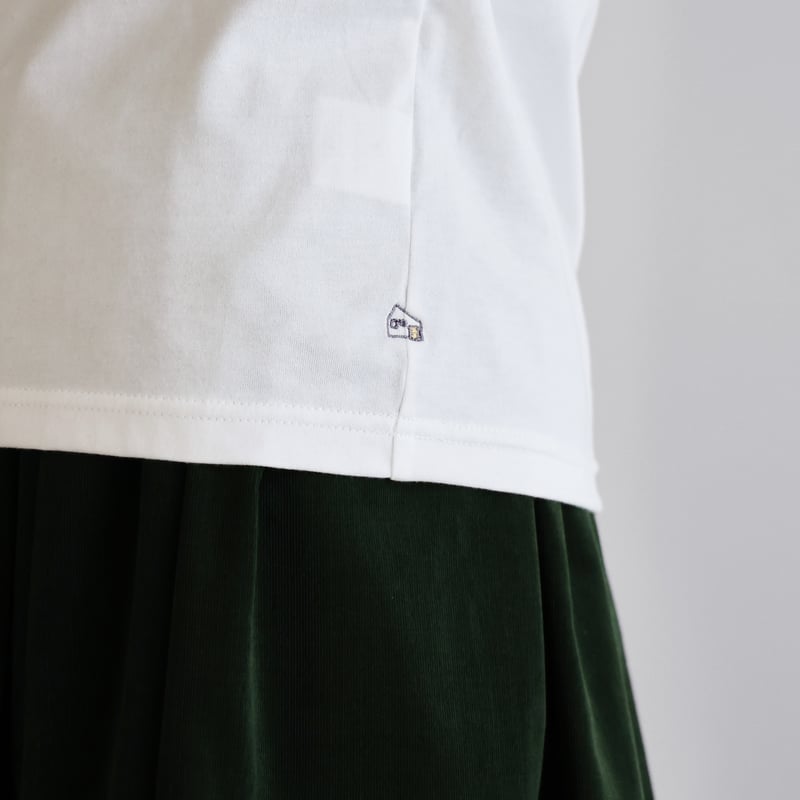 HUIS in house］SUVIN COTTON長袖タートルネックカットソー（白）【ユニ