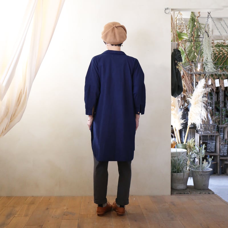 HUIS×sayu本藍染めコットンロングシャツ【ユニセックス】004