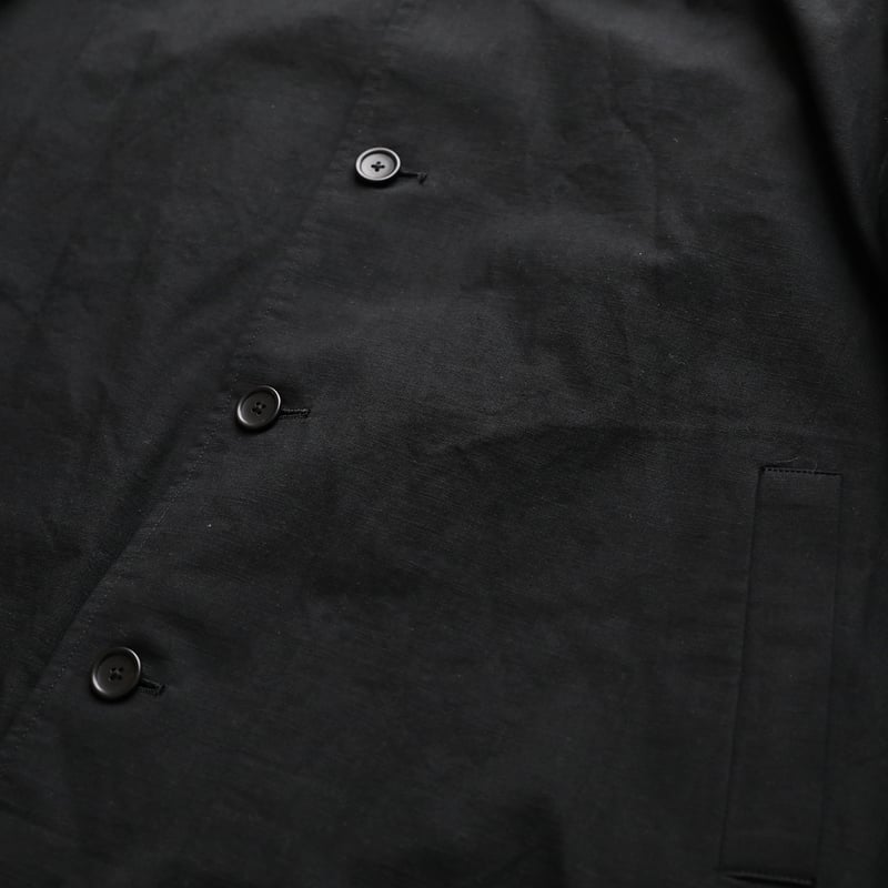 やわらかシーチングコットンアトリエコート（ブラック）【ユニセックス