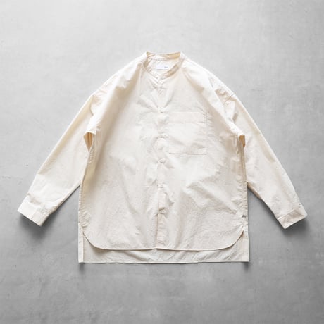 ばちばちタイプライタークロスバンドカラーオーバーシャツL（きなり）【ユニセックス】015L