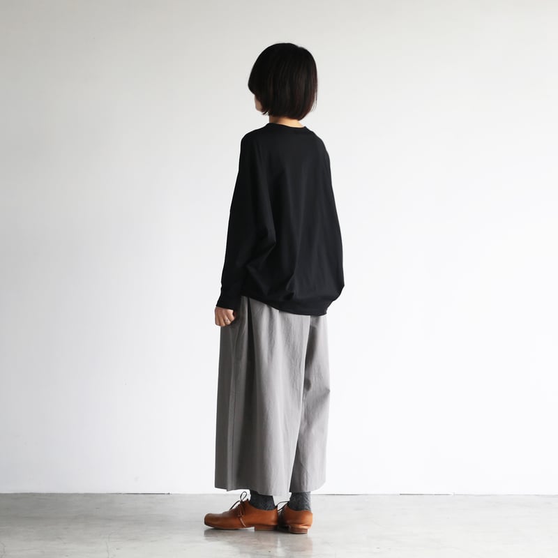 HUIS in house］SUVIN COTTON長袖コクーンカットソー（ブラック）【レデ