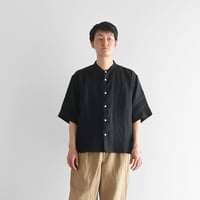 シャトルリネンライトタックブラウス（ダークネイビー）【レディス