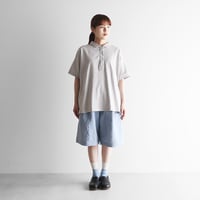 バンブーリネンワイドハーフパンツ（ライトブルー）【ユニセックス】514