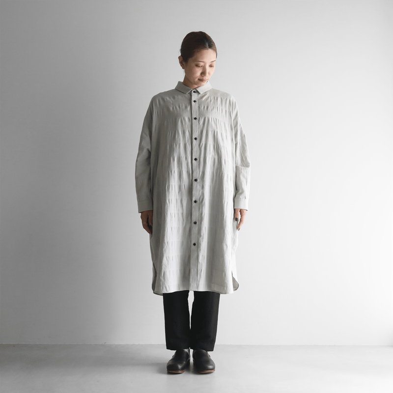 BANDEL ジャガードリブモックシャツ M ライトグレー BANDEL ジャガード