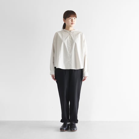 HUIS.コットンパンツ　黒 やわらかシーチングコットンイージーワークパンツ（ブラック