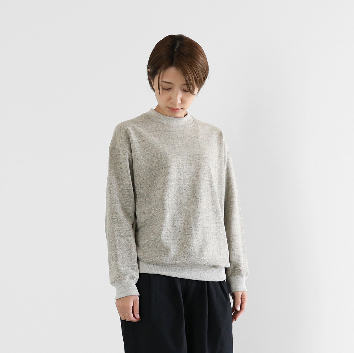 HUIS×yohaku吊り編み&茶綿スウェットプルオーバー(トップ糸 HUIS×yohaku吊り編み&茶綿スウェットプルオーバー(トップ糸