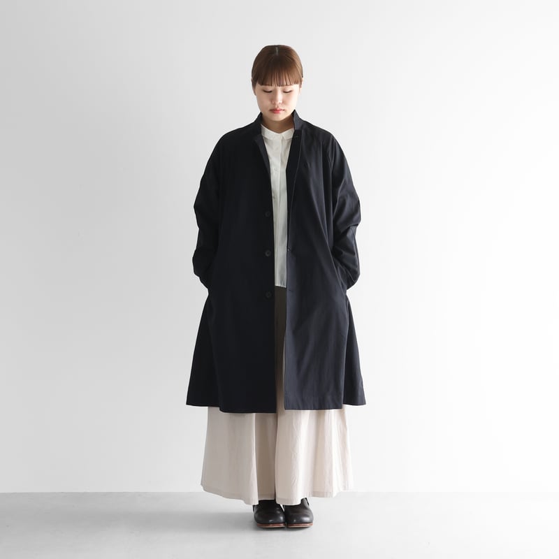 オーガニックコットンライトオックスアトリエコート（ブラック