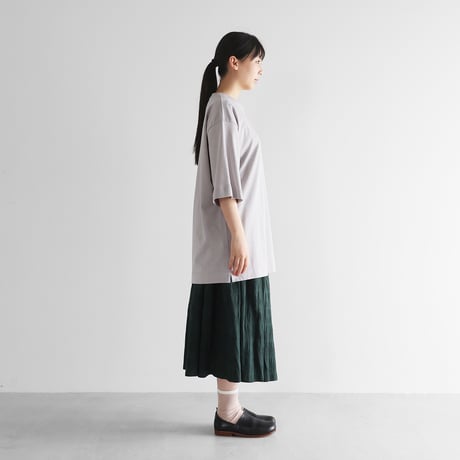 ［HUIS in house］綿麻天竺スタンダードTシャツL（シルバーグレー）【ユニセックス】CS110L