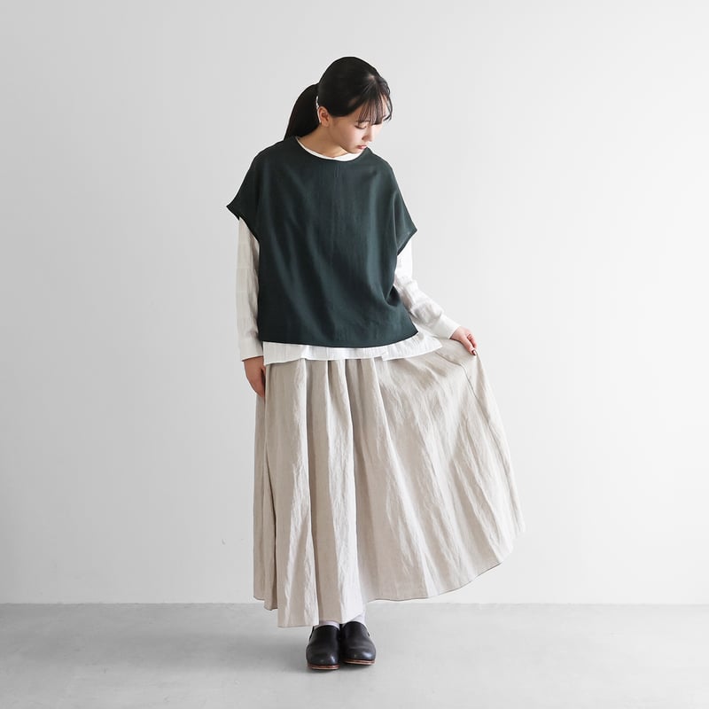 シャトルリネンロングスカートL（きなり）【レディス】U402L | HUIS