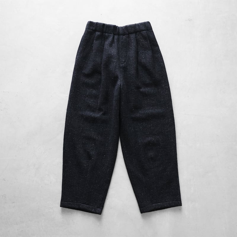 HUIS×尾州”縮絨リネンウールワイドパンツ（ブラック）【ユニセックス