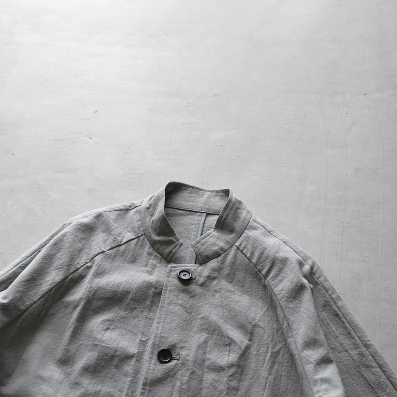 やわらかシーチングコットンアトリエコート（ライトグレー）【ユニ