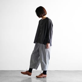 綿麻(コットンリネン)バフクロスバルーンパンツ（グレー）【ユニ