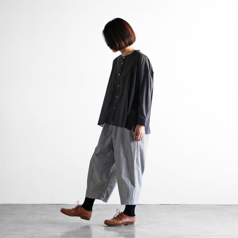 綿麻(コットンリネン)バフクロスバルーンパンツ(グレー)【ユニ 綿麻(コットンリネン)バフクロスバルーンパンツ(グレー)【ユニ