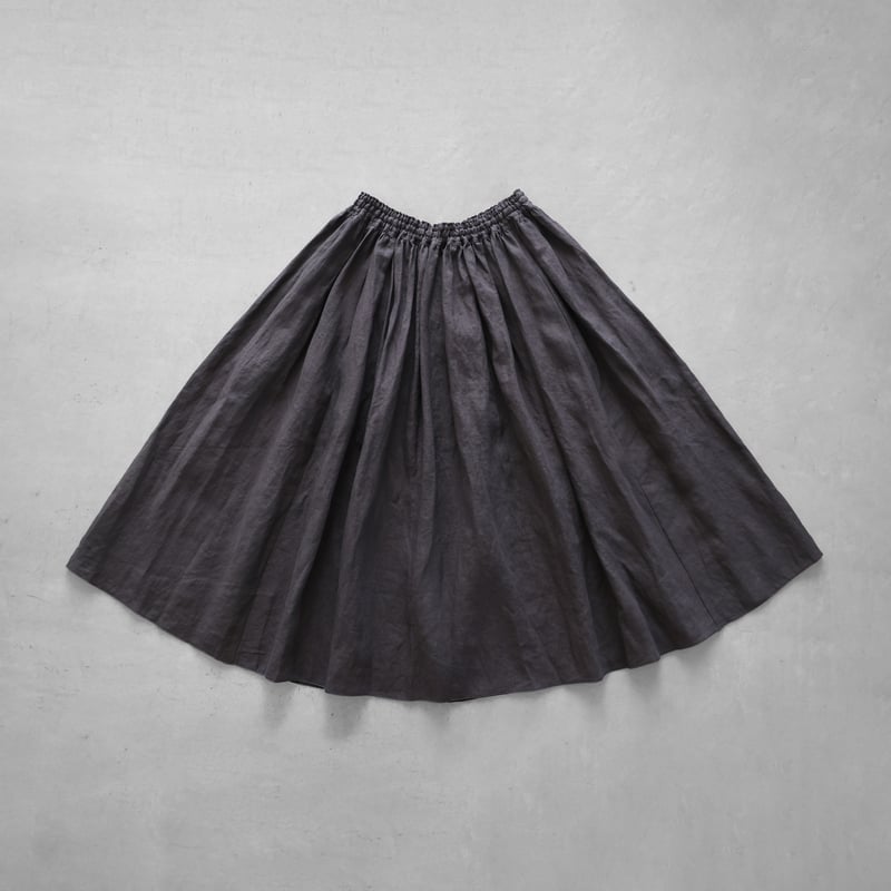オールドレピアリネンロングスカート（チャコールグレー